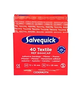 Refill 40 fabric adhesive bandages for "Salvequick" bandage distributor (PS120).