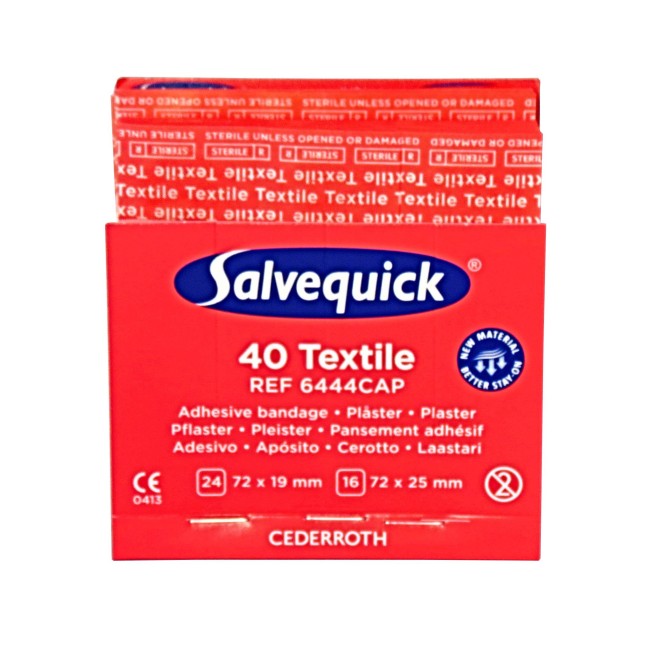 Refill 40 fabric adhesive bandages for "Salvequick" bandage distributor (PS120).