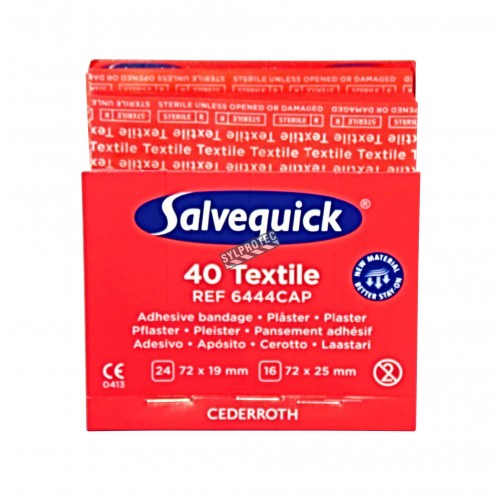 Refill 40 fabric adhesive bandages for "Salvequick" bandage distributor (PS120).