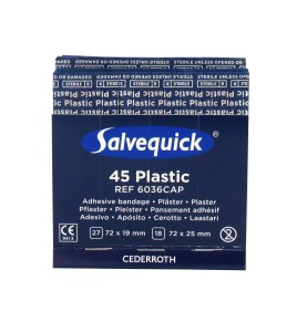 Recharge 45 pansements en plastique pour distributeur «Salvequick» (PS120).