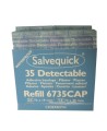 Refill 35 detectable blue plastic adhesive bandages for "Salvequick" bandage distributor (PS120).