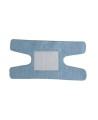 Blue fabric detectable bandages for knuckles, 3.8 x 7.5 cm (1.5 x 3 in), 50/box.