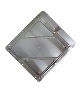 Aluminum holder with clip, 10-3/4 in X 10-3/4 in.