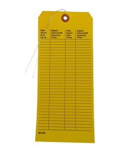 Bradley inspection tag for emergency showers and wash stations