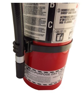 Fire extinguisher universal hose strap