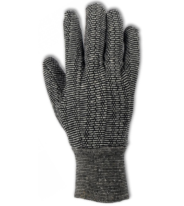 Jersey glove whit knit wrist color salt and pepper, pk / 12 unit