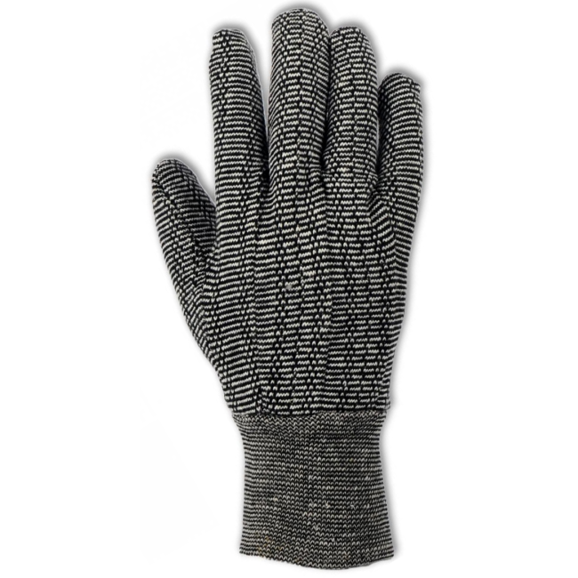 Jersey glove whit knit wrist color salt and pepper, pk / 12 unit