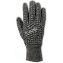 Salt and pepper jersey glove with knit wrist cuff, pair.