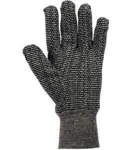 Jersey glove whit knit wrist color salt and pepper, pk / 12 unit