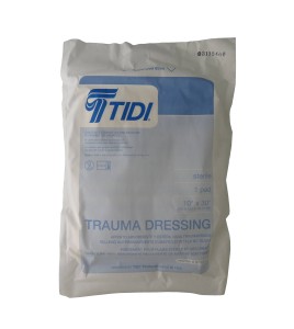 Sterile trauma dressing pad, 10 x 30 in, sold individually.