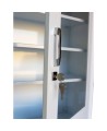 Wall-mounted metal first aid cabinet with acrylic door panel and lock with 2 keys.