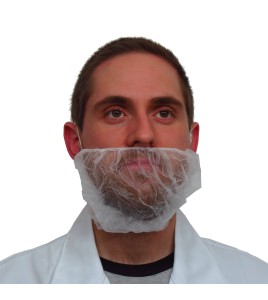 Beard net, white mesh (100/pkg).