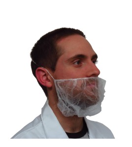 Beard net, white mesh (100/pkg).