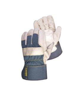 Endura® cowgrain leather and cotton fitters gloves, Gunn cut, with 4” bandtop cuff. Sold by the pair.