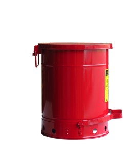 Bidon pour chiffons imbibés d'huiles ou solvants, 10 gallons, avec pédale, approuvé FM, UL, OSHA 