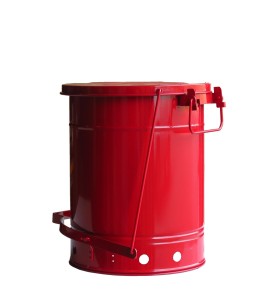 Bidon pour chiffons imbibés d'huiles ou solvants, 10 gallons, avec pédale, approuvé FM, UL, OSHA 