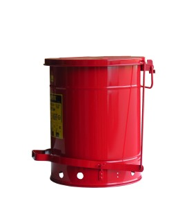 Bidon pour chiffons imbibés d'huiles ou solvants, 10 gallons, avec pédale, approuvé FM, UL, OSHA 