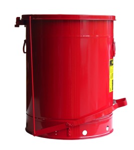 Bidon pour chiffons imbibés d'huiles ou solvants, 21 gallons, avec pédale, approuvé FM, UL, OSHA.