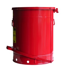 Bidon pour chiffons imbibés d'huiles ou solvants, 21 gallons, avec pédale, approuvé FM, UL, OSHA.