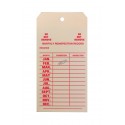 Étiquette d’inspection mensuelle en carton pour extincteurs portatifs, en anglais, couvrant 1 an.