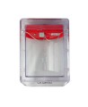 Clear water-resistant polycarbonate cover for  manual fire alarm pull station.