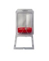 Clear water-resistant polycarbonate cover for  manual fire alarm pull station.