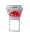 Clear water-resistant polycarbonate cover for  manual fire alarm pull station.