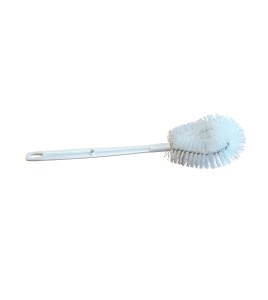 Scrubbing polyester brush for delicate areas during asbestos remediation on pipes with glove bags. Sold individually.