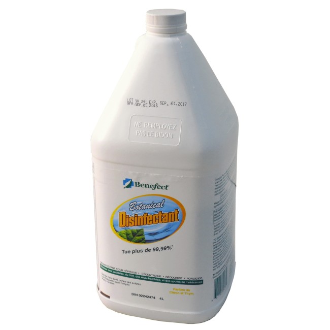 Désinfectant écolo à large spectre à base de thym pour décontamination des moisissures, bactéries & virus. 1 gal US/bouteille