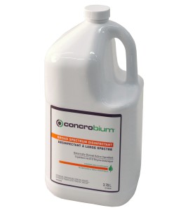 Concrobium broad spectrum disinfectant with synthetic essential oils, for mold decontamination. 1 gal US bottle.