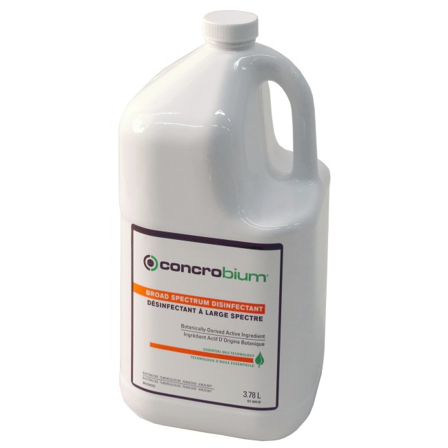 Concrobium broad spectrum disinfectant with synthetic essential oils, for mold decontamination. 1 gal US bottle.