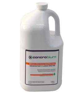 Concrobium broad spectrum disinfectant with synthetic essential oils, for mold decontamination. 1 gal US bottle.