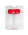 Stopper II® clear polycarbonate cover with a warning horn & English labelling for surface mounted manual pull stations