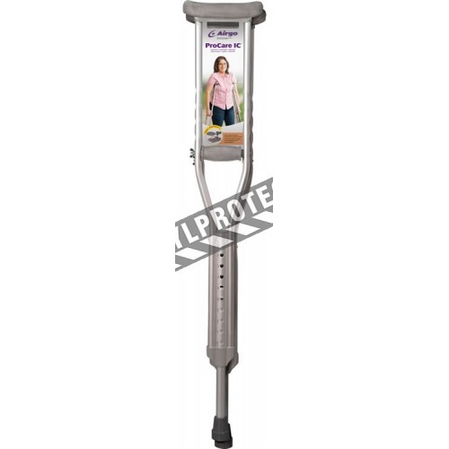 Béquilles ProCare IC de Airgo en aluminium pour adultes, avec poignées rembourrées. Ajustables de 112 à 132 cm.