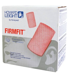 Honeywell Firmfit corded earplugs, 30 dB, box of 100 pairs.