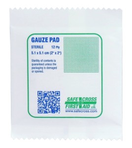 Sterile gauze pads, 2 x 2 in, 25/box.