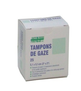 Sterile gauze pads, 2 x 2 in, 25/box.