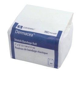 Non-sterile rolls of gauze bandage, 2 in x 12 ft, 12/box.