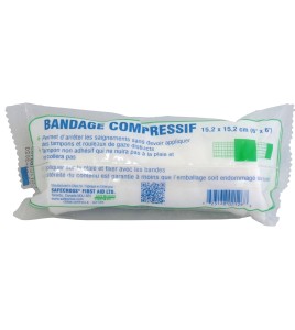 Sterile compress bandage, 6 x 6 in, sold individually.