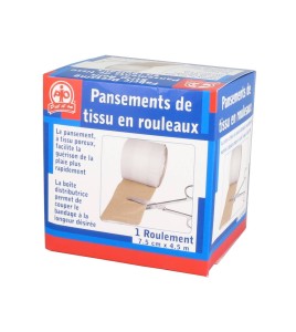 Rouleau de pansement en tissu élastique, 8 cm x 5 m (3.2 po x 16 pi), à couper selon besoin.