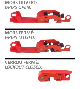 Master Lock Grip Tight 493B circuit breaker lockout, for most single and double breakers