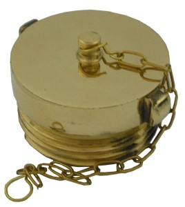 External threaded brass plug 2.5 inch with chain