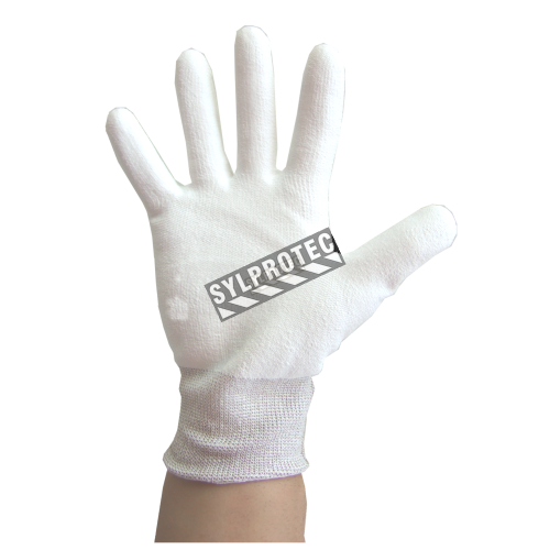 Superior Touch white Dyneema cut-resistant gloves with PU coating, ASTM/ANSI puncture resistant level 3 & cut resistant level A2