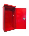 Surface-mounted outdoors steel fire cabinet for 30 lbs extinguishers.