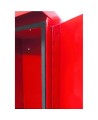 Surface-mounted outdoors steel fire cabinet for 10 lbs extinguishers.