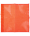 Hi-viz orange nylon traffic flags with dowel sleeve, 18 inches X 18 inches.