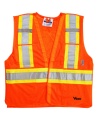 High-visibility orange safety vest, 4 sizes, CSA Z96-15 class 2 level 2, 4 pockets.