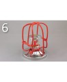 Economical sprinkler guard, made of metal with red enamel coating.