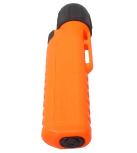 UK4AA-AS2 certified anti-explosion front switch flashlight with xenon bulb. Orange casing.