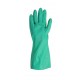 Nitrile unsupported textured & flock-lined safety glove for chemical protection. 13 in long and 11 mils thick.